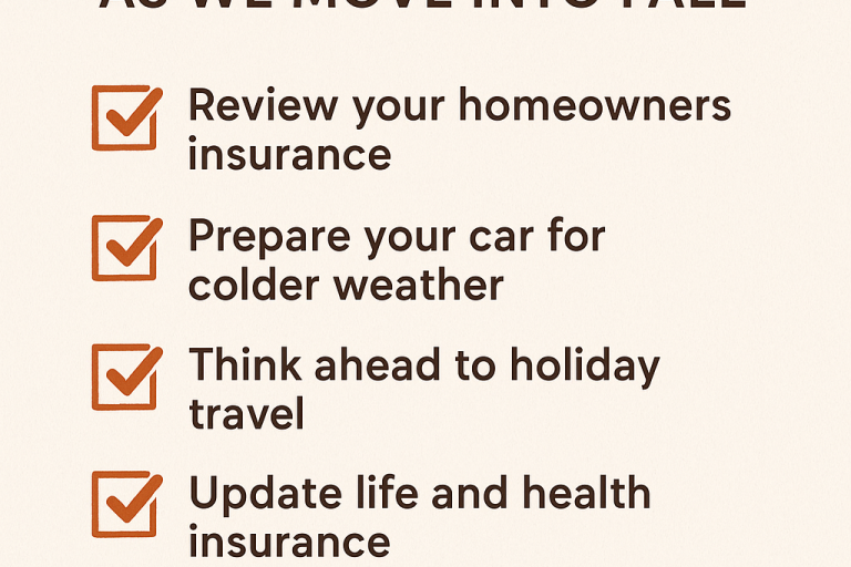 Important insurance reminders as we move into fall Important insurance reminders as we move into fall