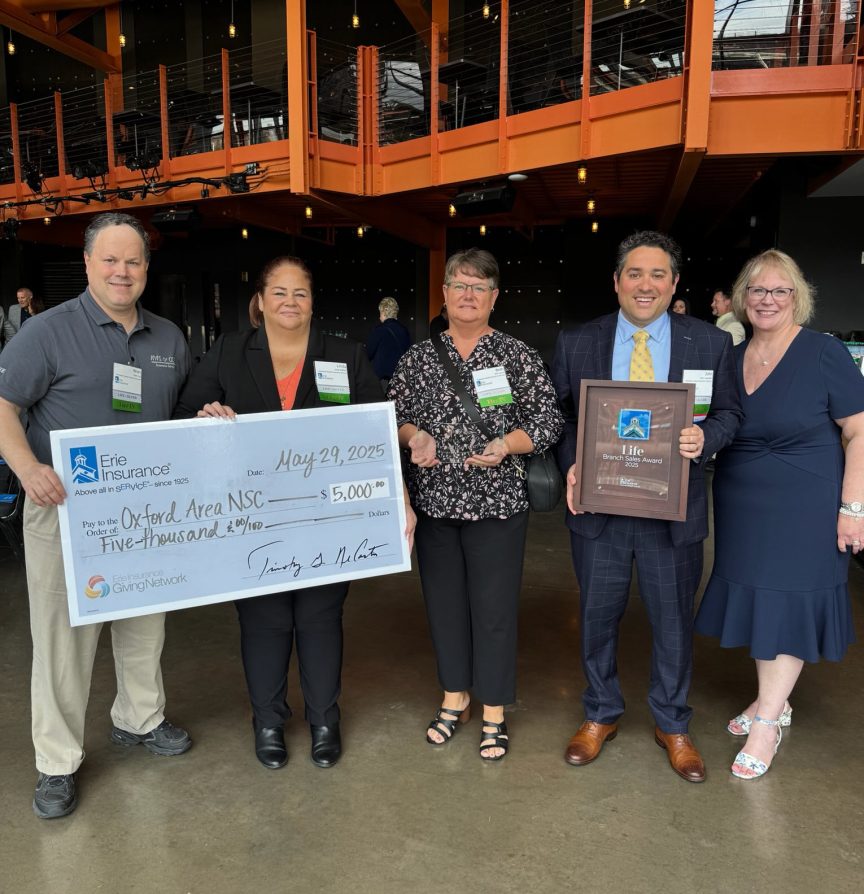 Special award for excellence from Erie and a donation to NCS